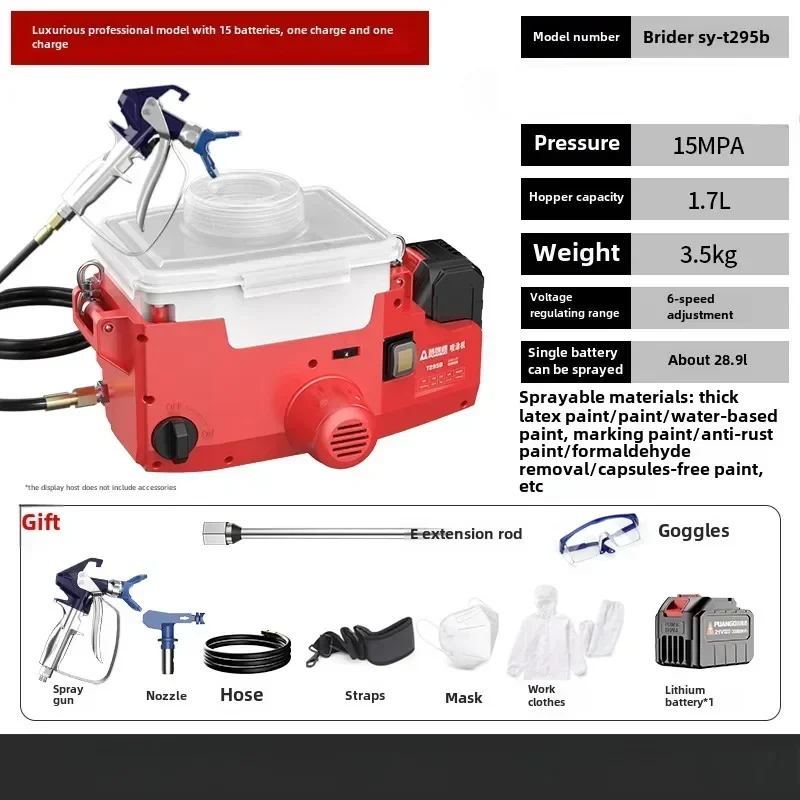 Backpack Plunger High-pressure Airless Spray Gun For Latex Paint Coating A
