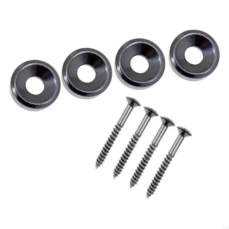 4Pcs Guitar Body Neck Fixed Mounting Screw Ferrules Guitar Neck Mounting Screws Neck Joint Bushings Ferrules & Bolts 