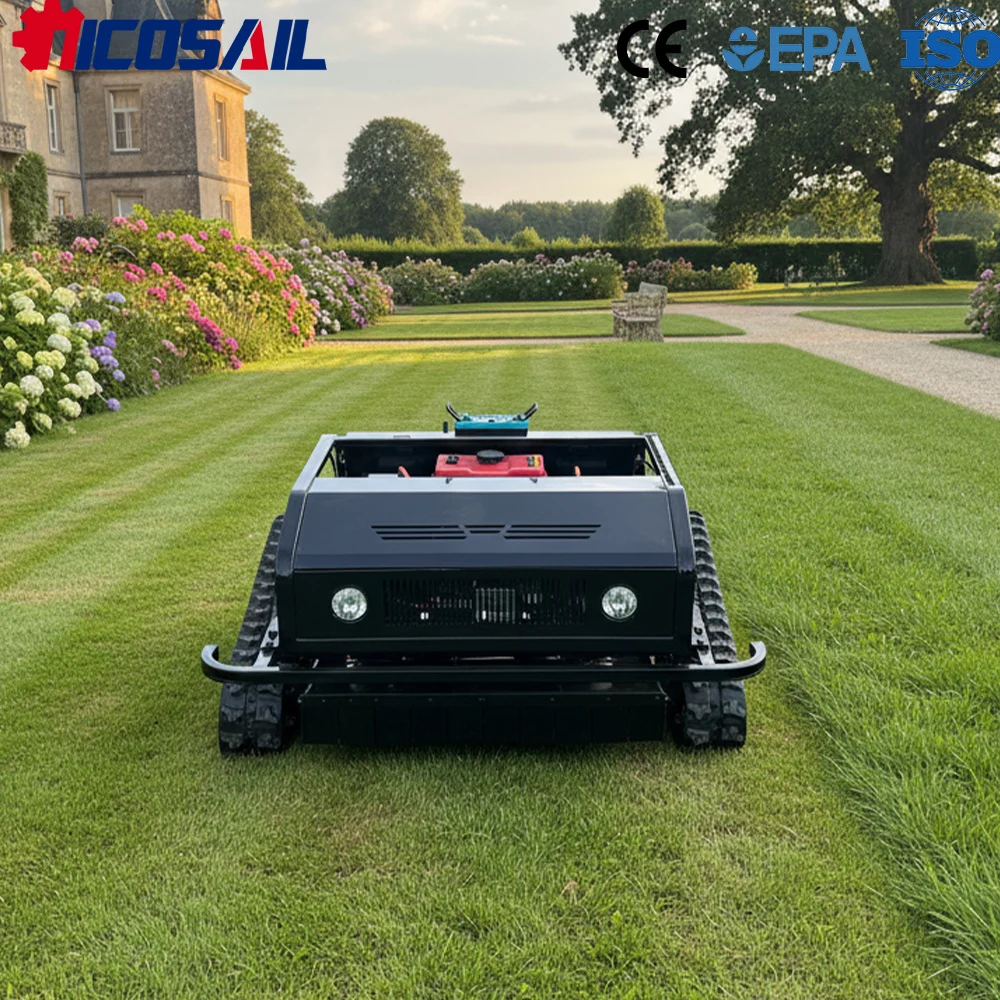 

Remote Control Crawler Lawn Mower 800mm Cutting Width All Terrain Slope Climbing CE Approved For Farm Garden