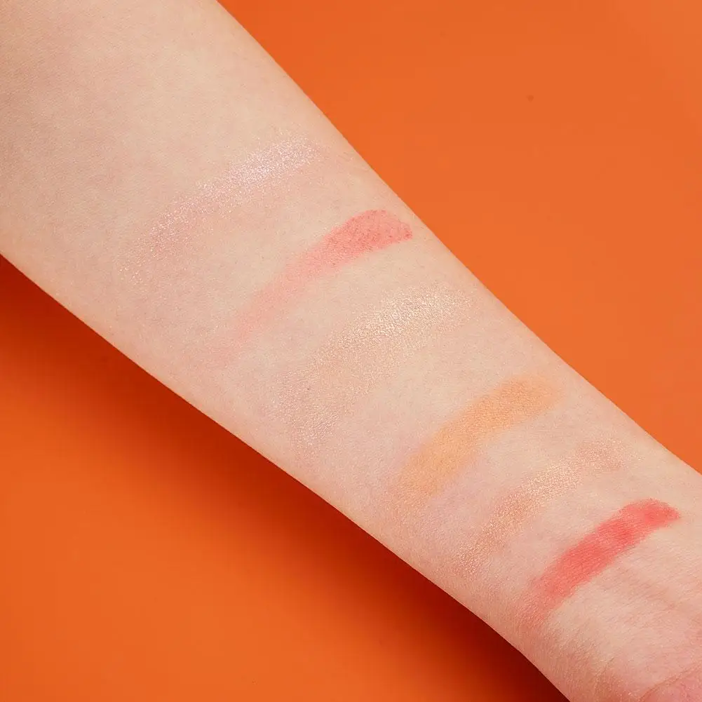 HUDAMOJI 3-in-1 Guancia Labbro Colorato Umidità Blush Palette Fard Perlato a Lunga Durata Ombretto Viso Naturale Opaco Contorno Trucco