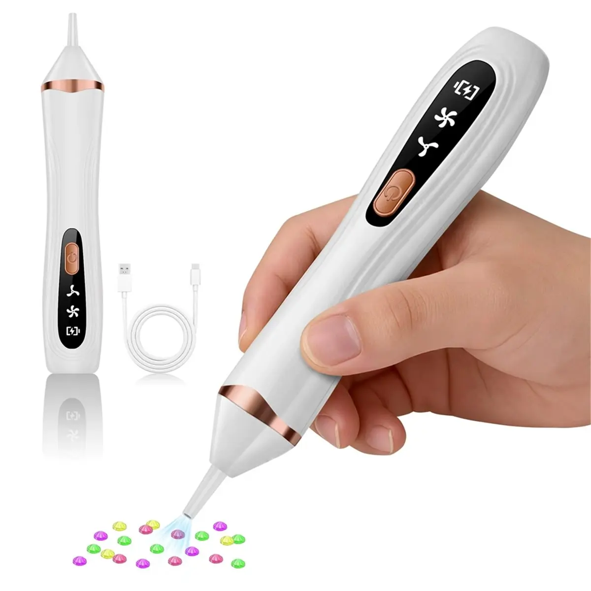 Automatic Electric Painting Pen with Smart Display, Rechargeable DIY Drill Pen for Painting Accessories
