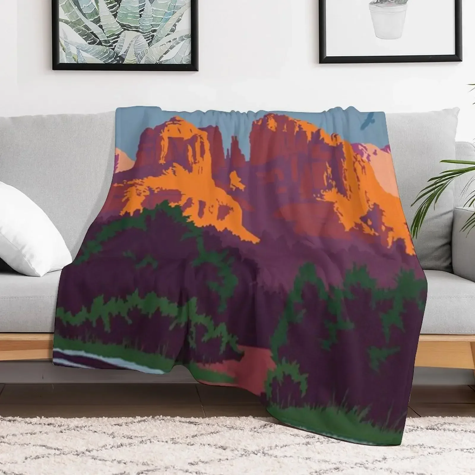 

Sedona Cathedral Rock Throw Blanket Quilt Cute Plaid decorative Bed Blankets Sleeping Bag Decoratives Luxury Throw Blankets