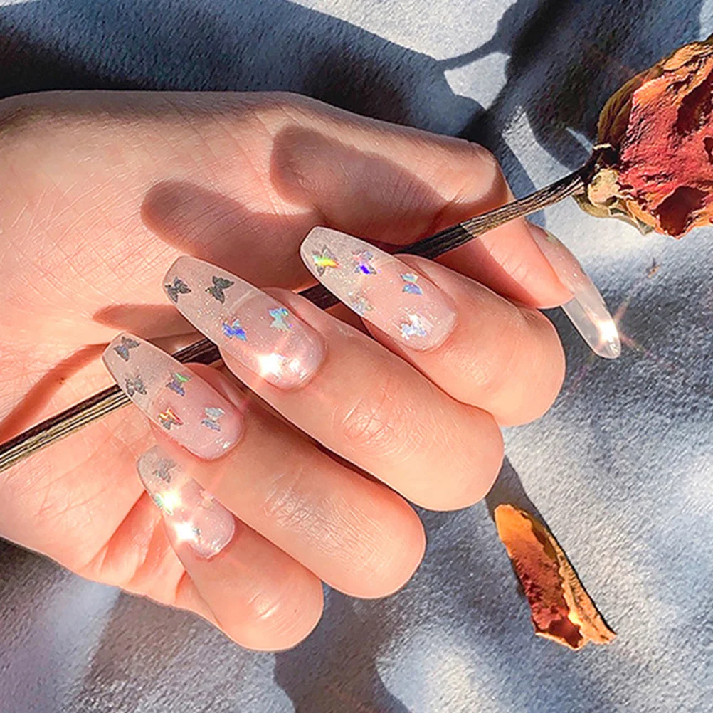 

6pcs Colorful Shape Sequins Nail Art Decor Holographic Glitter For Manicure Diy Women Lightweight Durable Accessories Nail Studs