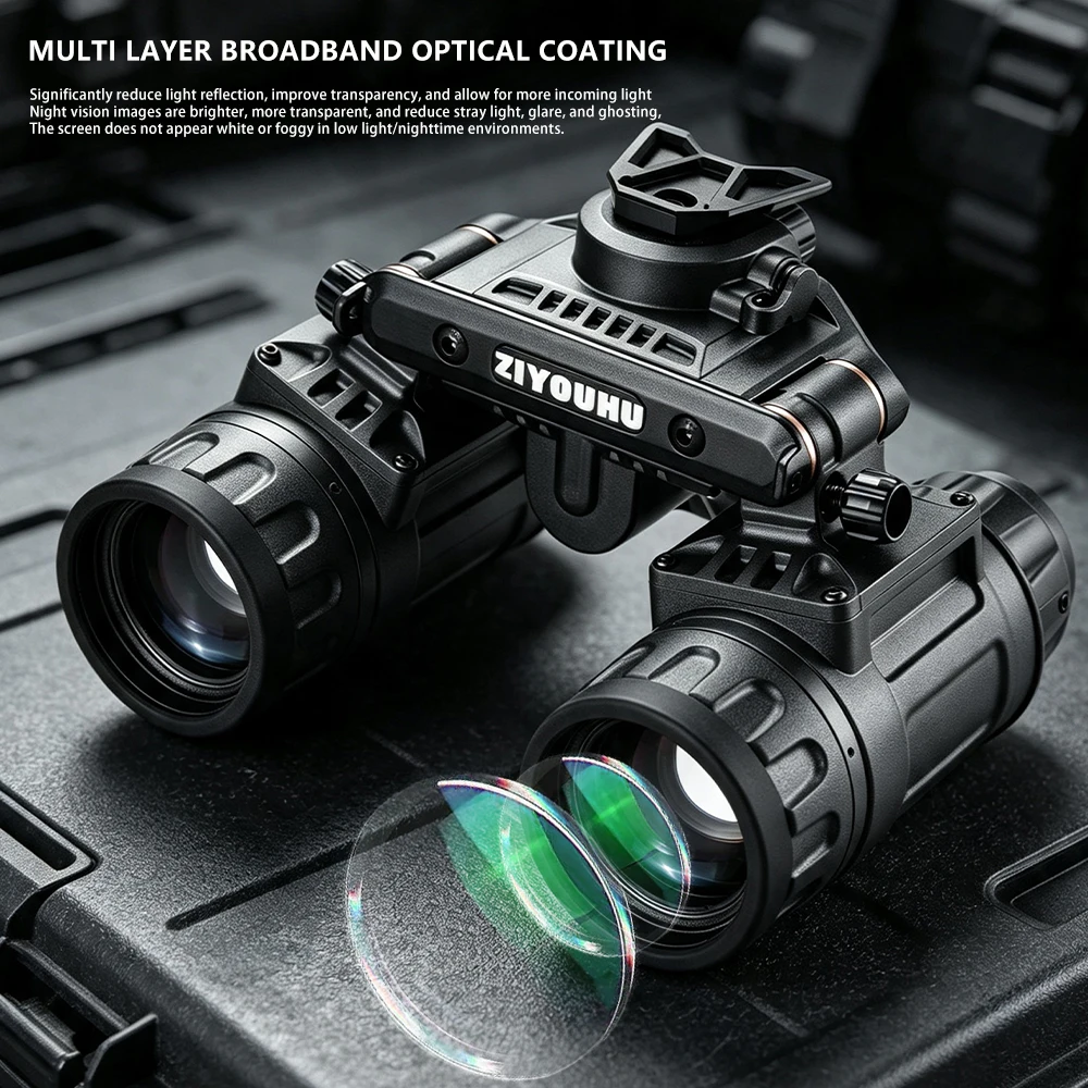 ZIYOUHU NVD1817 Gen 3 Night Vision Goggles, Dual-Tube Helmet-Mountable for Rescue Camping Hunting & Outdoor Patrol