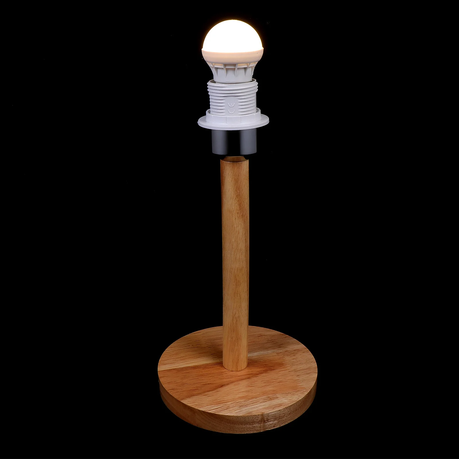 

Деревянный цоколь настольной лампы, простой дизайн, естественная текстура, стабильное плоское дно, 1 шт., лампа E27, аксессуар для домашнего декора