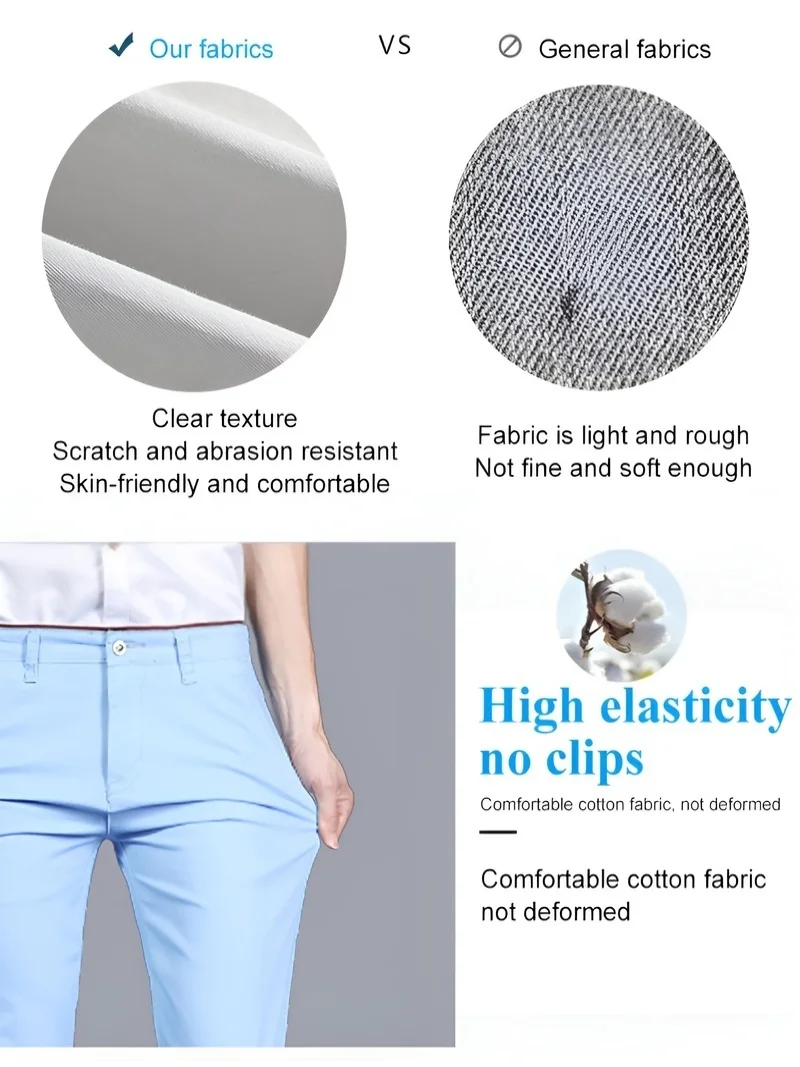 Men's 7-inch slacks cool silk fabric wrinkle-free highly