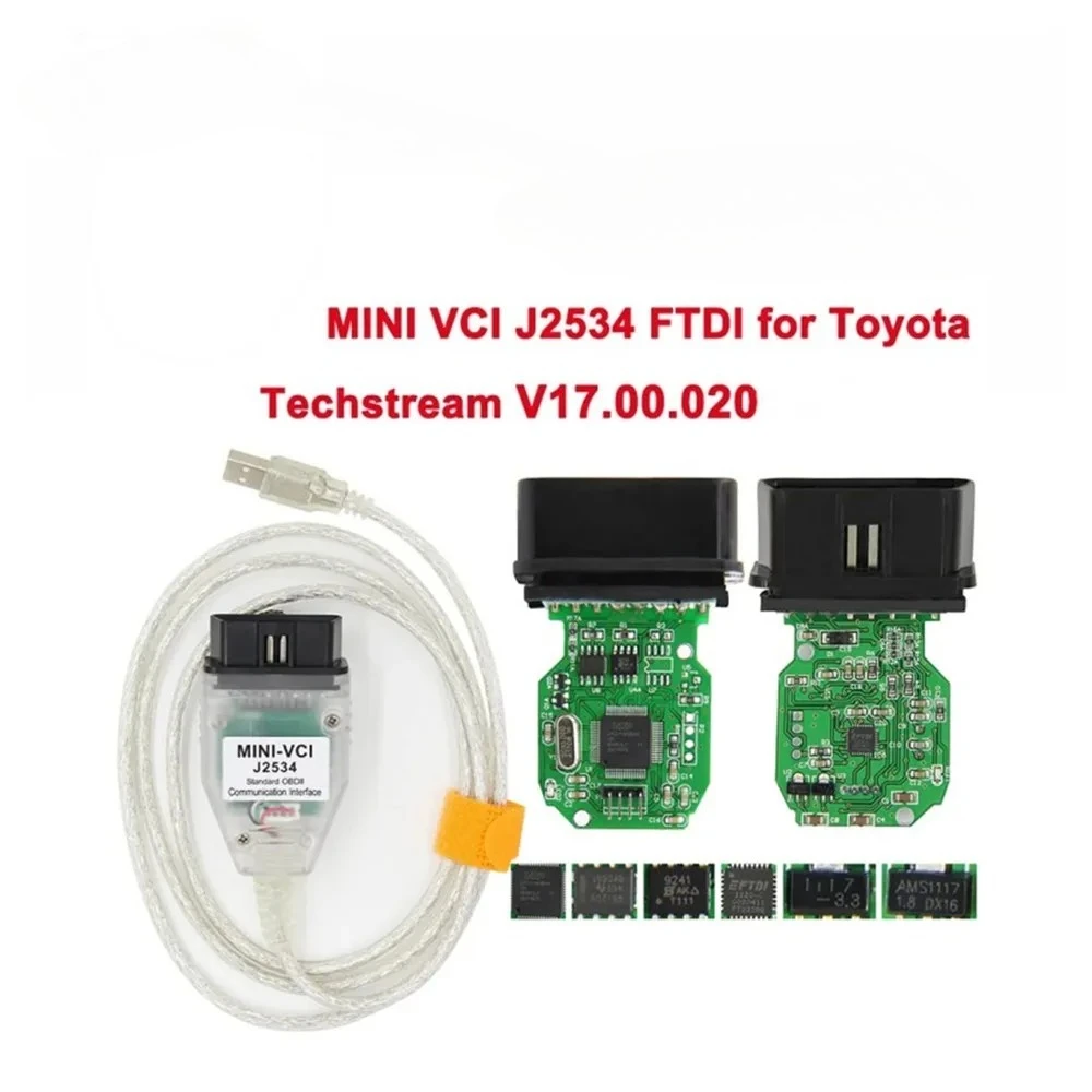 mini vci For Toyota TIS Techstream V17.10.012 minivci FTDI For J2534 Auto Scanner OBD OBD2 Car Diagnostics cable MINI-VCI Cable