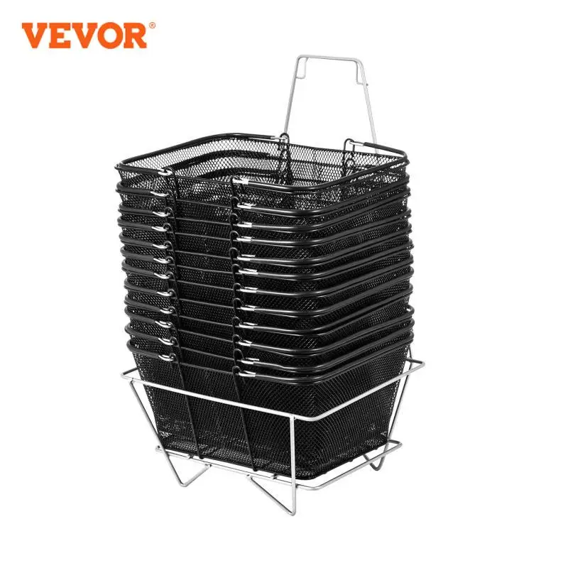 VEVOR 12PCS Shopping Baskets Storage with Handles Grocery Mall Cart Kids Basket for Supermarkets Organizing Retail Stores