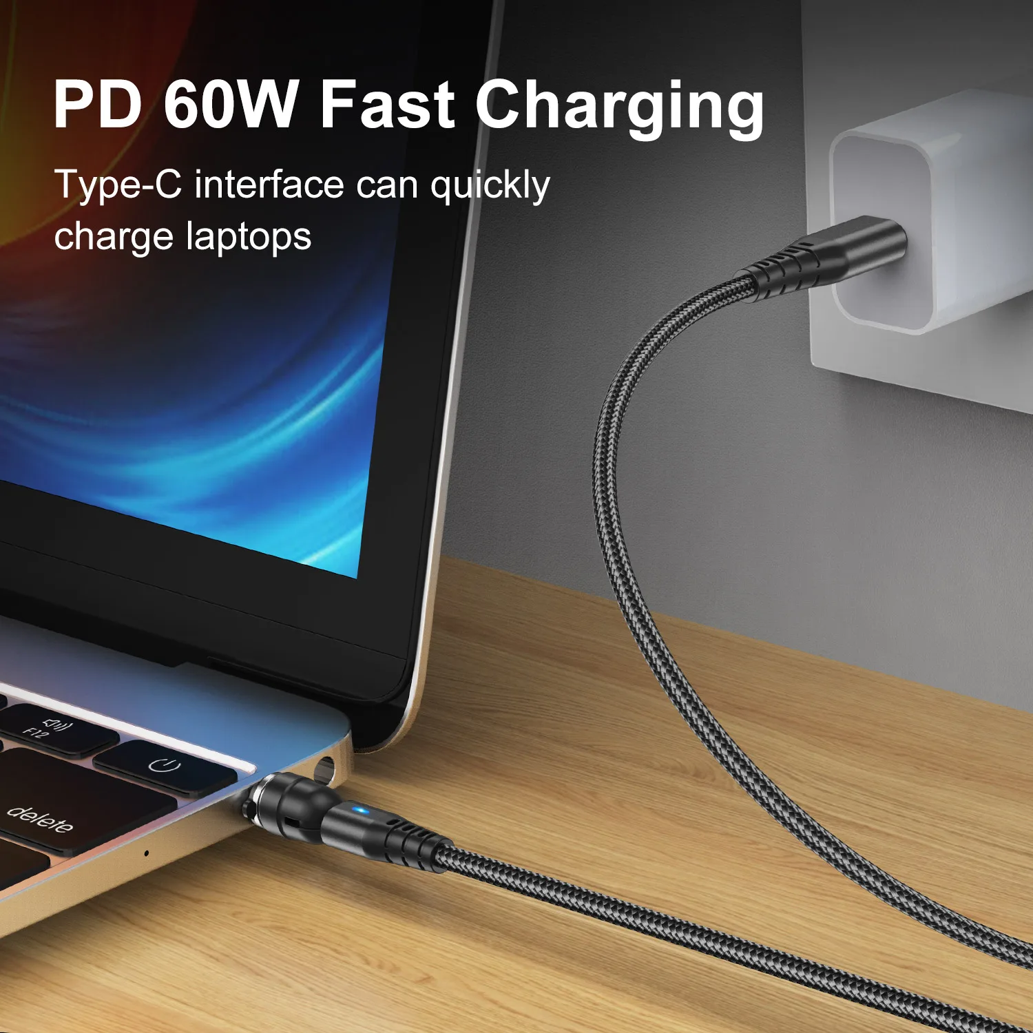 60W PD Magnetic Cable For iPhone 14 11 Samsung Xiaomi Macbook Huawei Fast Charging Cable USB C To Type C Micro IOS Data Cable