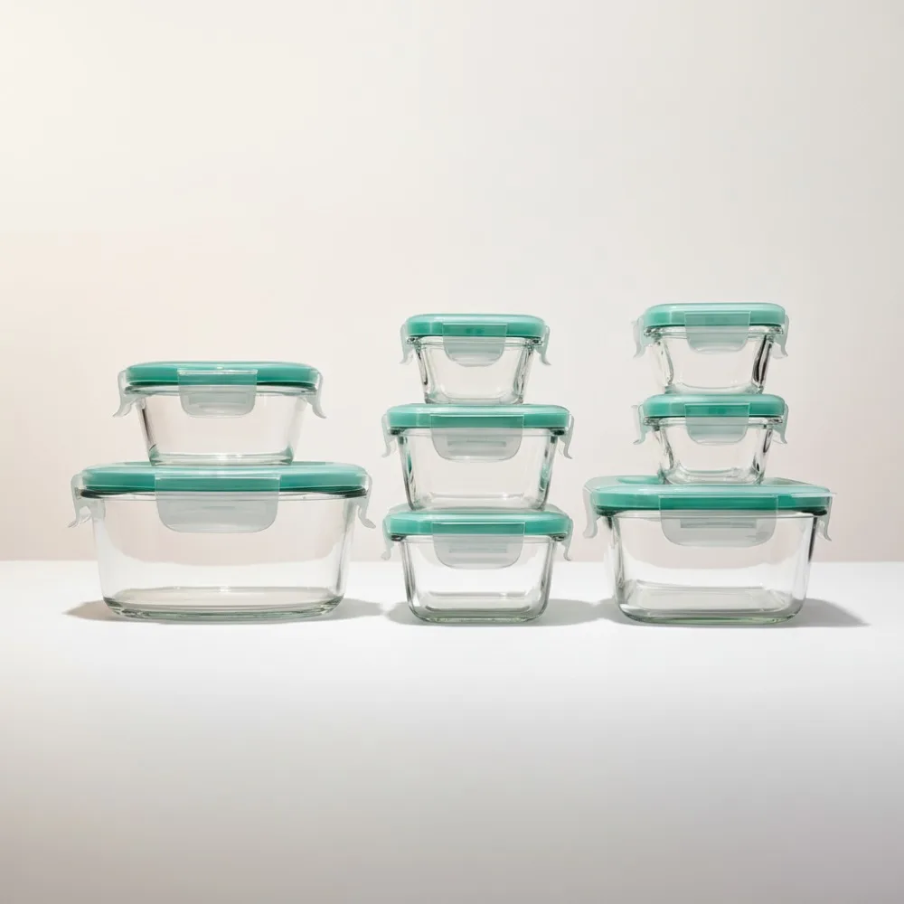 

16-Piece Airtight Glass Food Storage Set with Locking Lids, Leakproof for Kitchen & Meal Prep