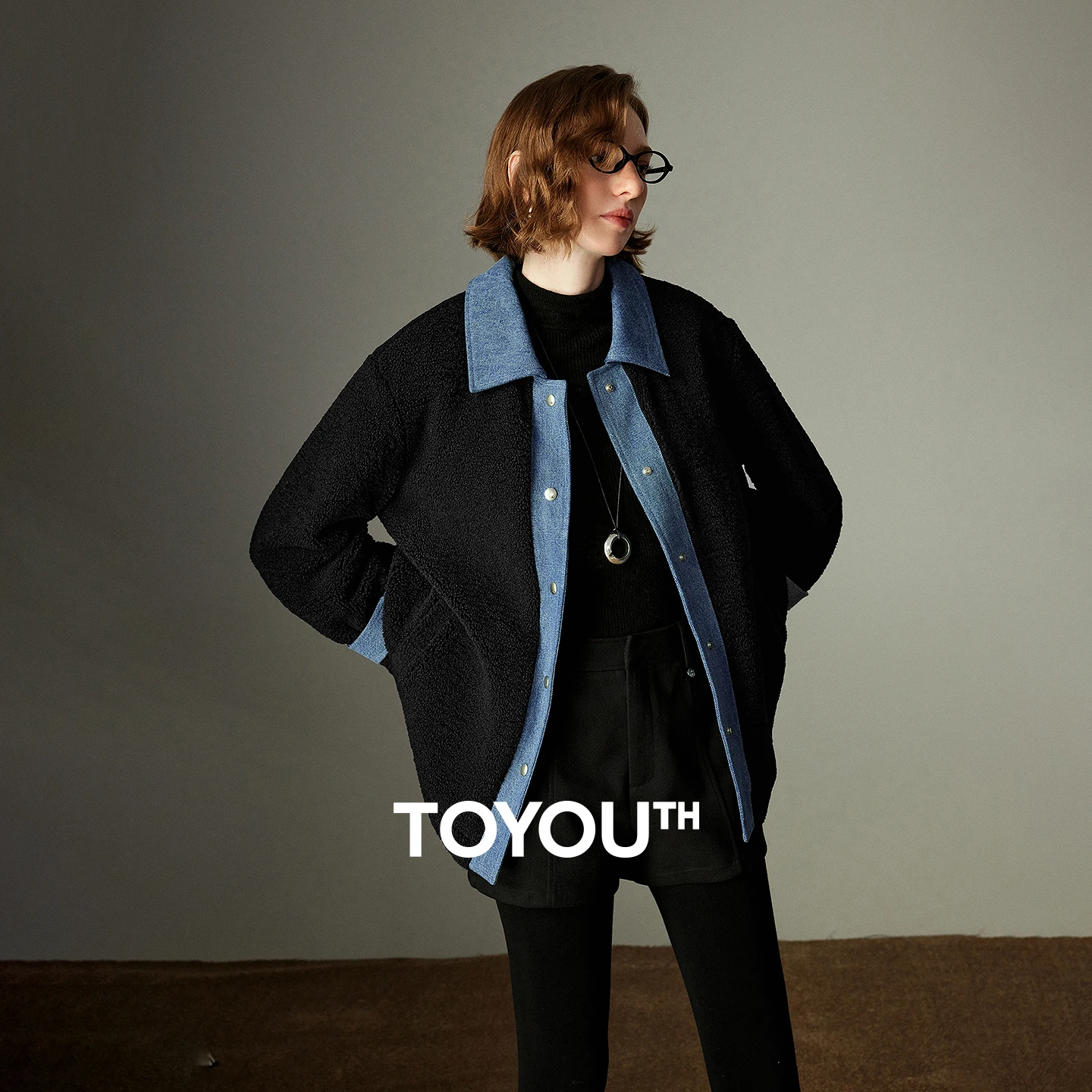 

TOYOUTH женское хлопковое пальто, новинка зимы 2021, пушистая джинсовая свободная теплая рубашка, толстая верхняя одежда с хлопковой подкладкой