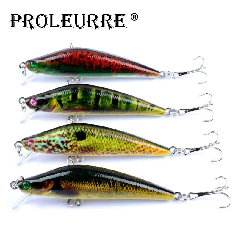 

1 Pc 3D Color Minnow Fishing Lure 8cm 8.2g Floating Wobblers Artificial Hard Bait Crankbait Plastic Swimbait Pesca Tackle