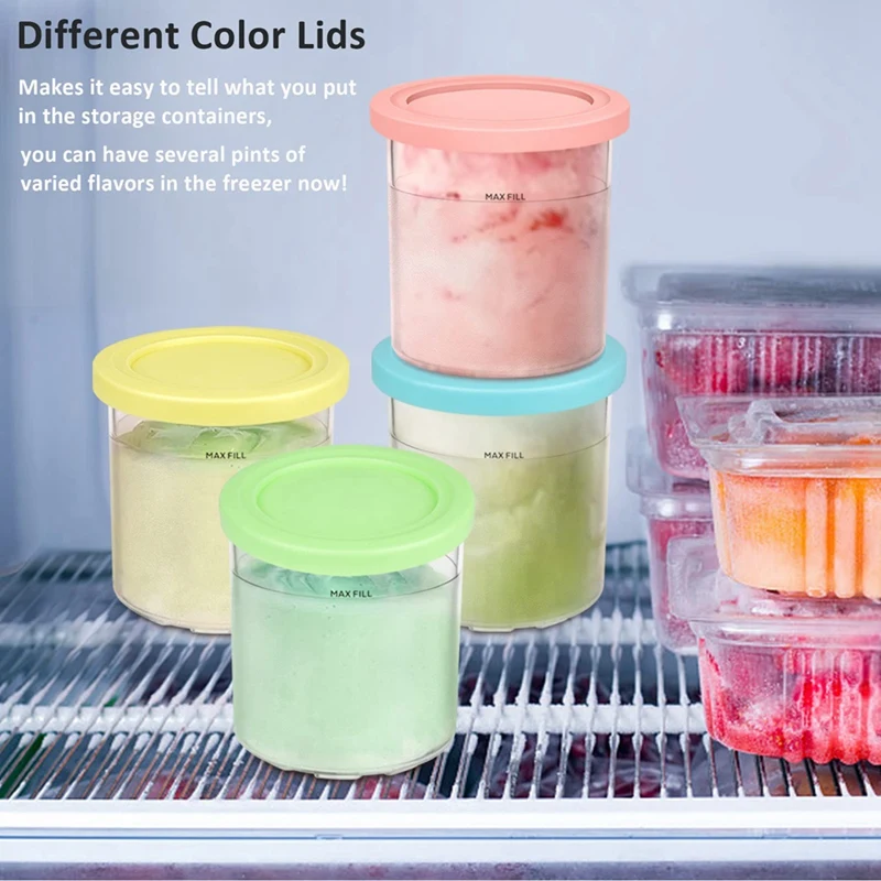 1Set Storage Food Freezer Parts Accessories For Ninja NC299AM C300S NC301 Series Ice Cream Makers Sorbet Gelato Container