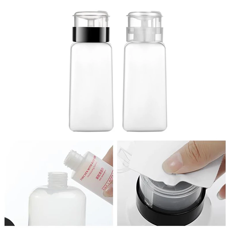 60/150/180/250Ml Lege Pomp Dispenser Vloeibare Uv Gel Polish Nail Art Polish Schoon Flessenreiniger Remover Fles