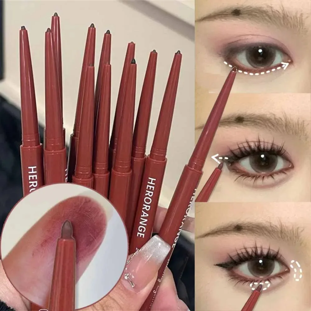 12 Colors Eyeliner Pencil Smooth Wine Red Soft High Pigment Eye Liner Pen Matte Waterproof Aegyosal Lying Silkworm Eyes Cosmetic