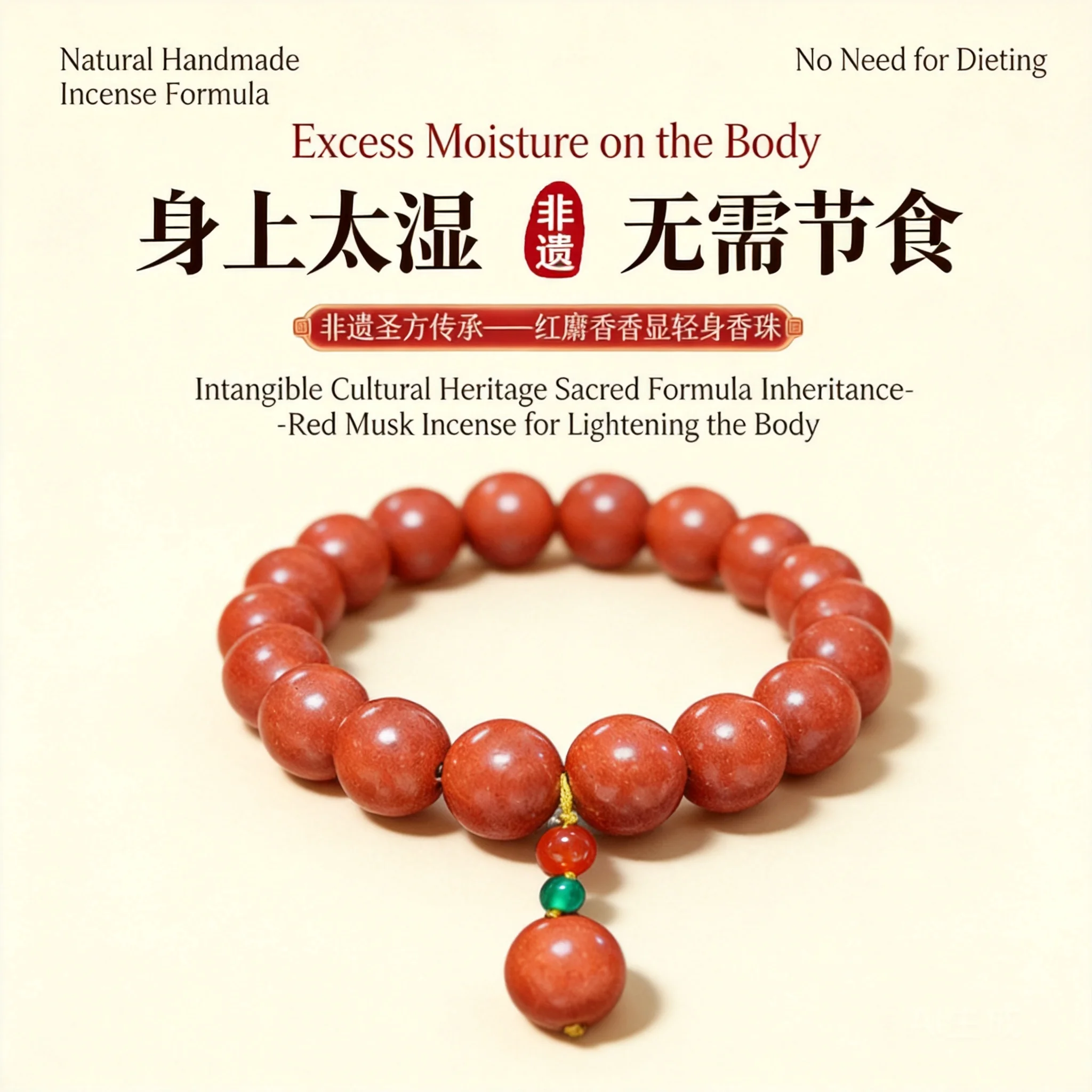 Traditional Chinese Handmade Herbal Incense Bead Bracelet Good Luck Blessing Healing Jewelry For Women Men Kids Multiple Sizes