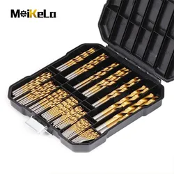 Meikela 99 Pcs Set di punte da trapano in titanio per acciaio legno plastica, metallo rame lega di alluminio con custodia