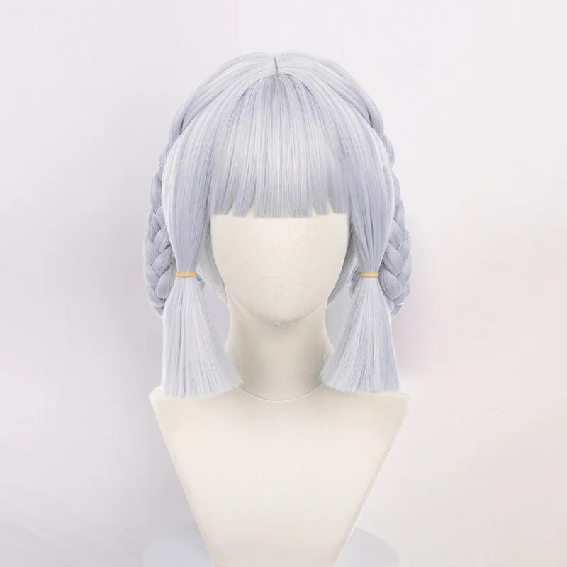 

14 Inch Synthetic Light Blue Wigs For Woman Braided Wig Short Straight Hair Anime Cosplay Wig For Halloween Costume Party