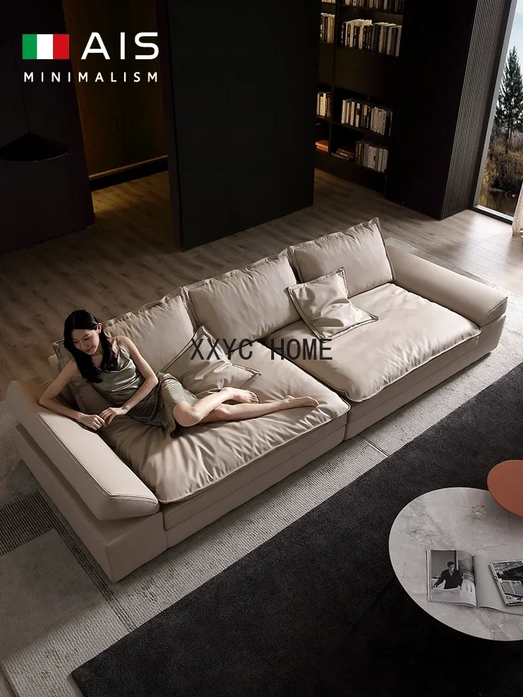 

Super Deep Sitting Wide Big Mac Straight Row Aishen Cream Anti-Scratching Large Sailing Sofa