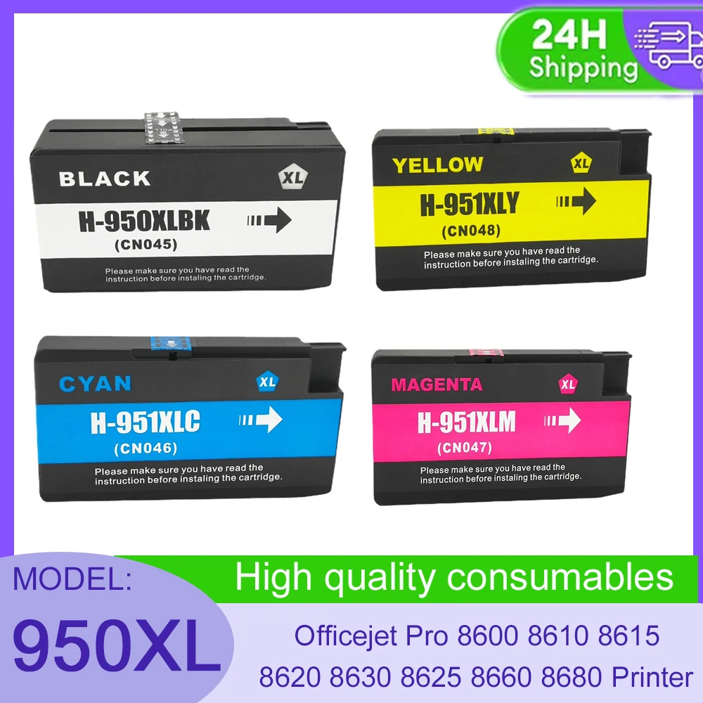 Vilaxh For HP 950XL For 950XL Ink Cartridge Officejet Pro 8600 8610 8615 8620 8630 8625 8660 8680 Printer 950XL Compatible