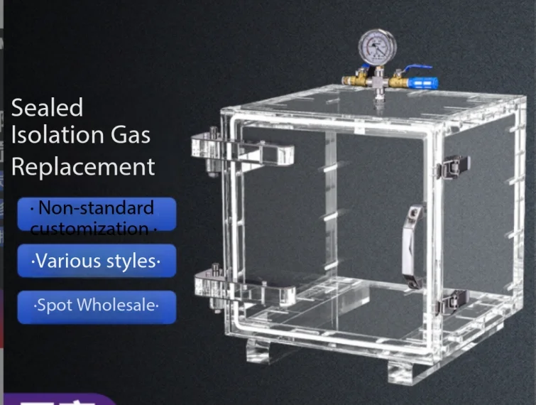 High-transmittance Acrylic Vacuum Chamber, Sealed Isolation Glove Box for Chemical Research Laboratories