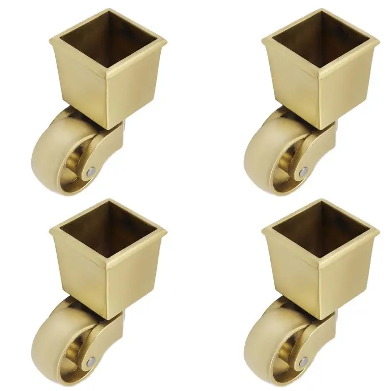 Retro 4PCS 1.25'' Heavy Brass Casters Wheels Table Chair Sofa Bar Piano Universal Furniture Castors 360° Swivel Rollers Runners