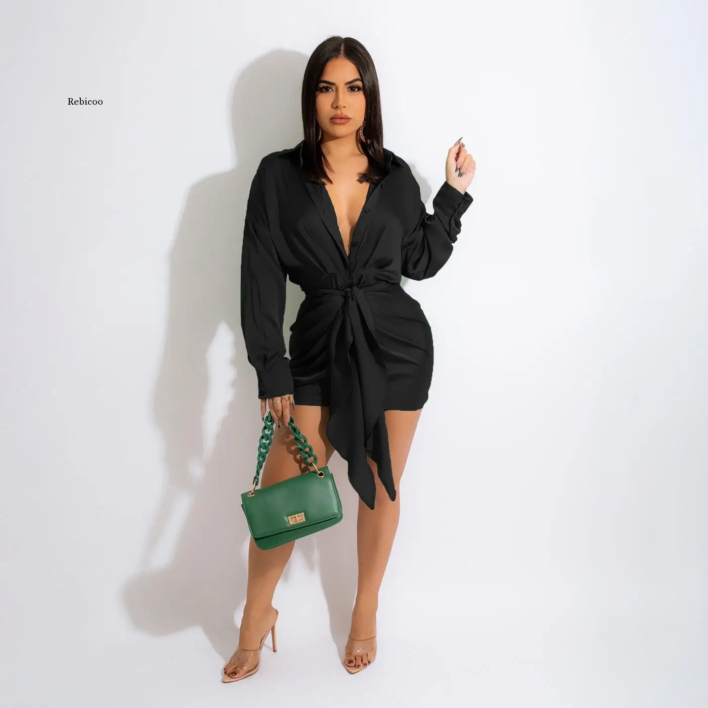 Kobiety Solid Color z długim rękawem V Neck Strappy Romper jesień egzotyczne obcisłe eleganckie do klubu na imprezę Luxury Fashion Sexy body 2022