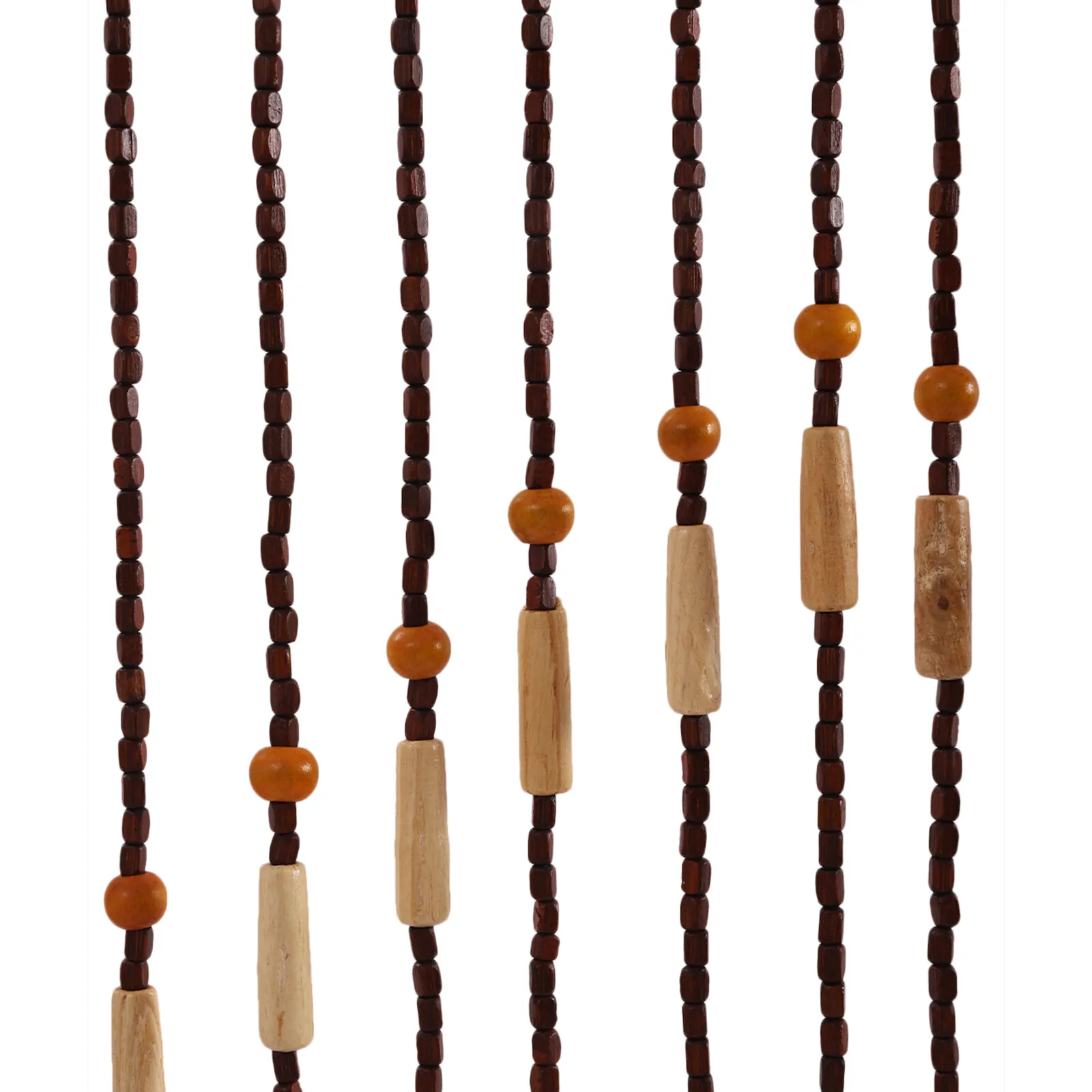 ธรรมชาติ Retro ไม้ลูกปัดม่านประตู 31 เส้นคลาสสิกผ้าม่าน Porch ตกแต่งสําหรับห้องนอน 90*208 ซม.ช็อกโกแลต