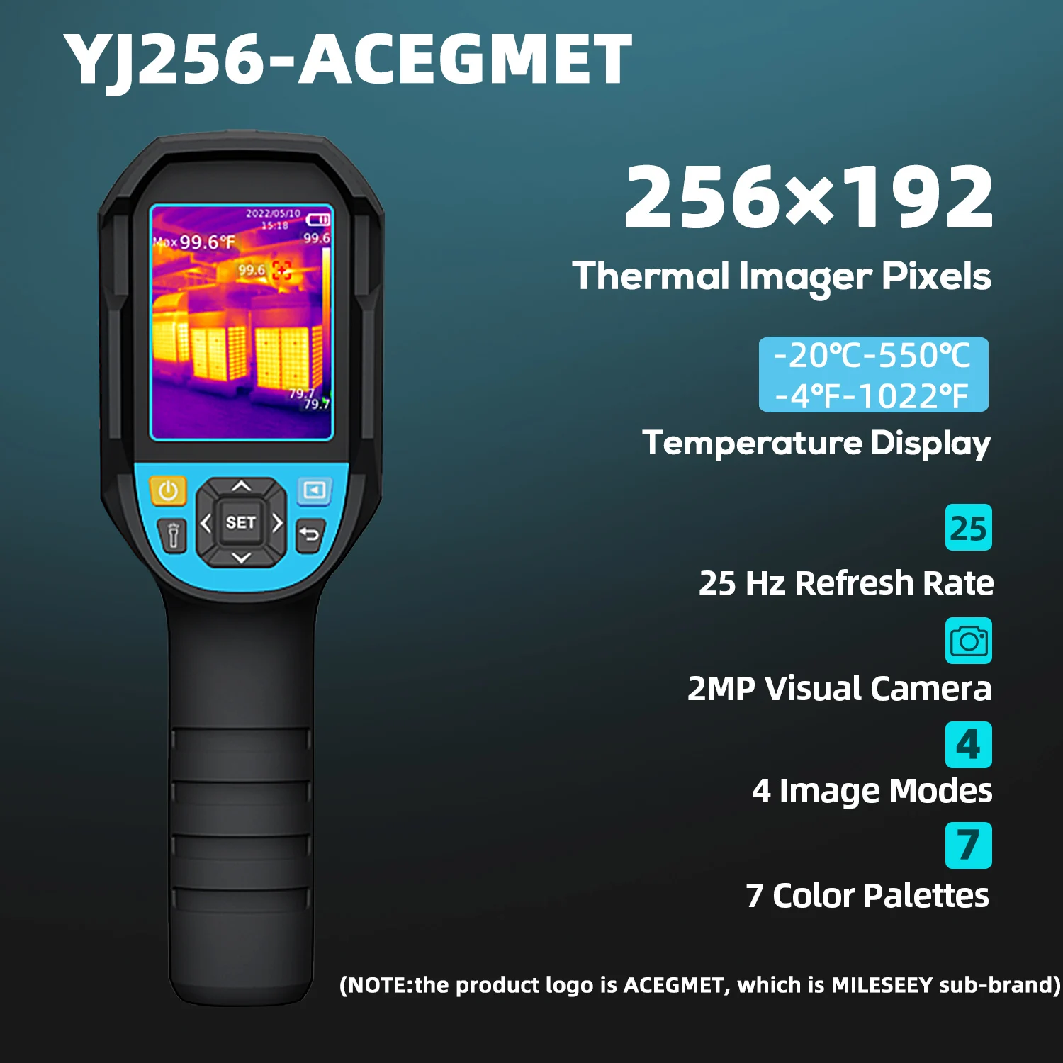 MILESEEY 256x192 Thermometer Digital YJ256 Thermal Camera for Cell Phone Repairs High Sensitive Infrared Thermomter