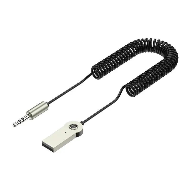 Wireless Aux Input Automotive Car Wireless Aux 3.5mm Interface Metal Car Adapter Handsfree Calling Microphone Navigation