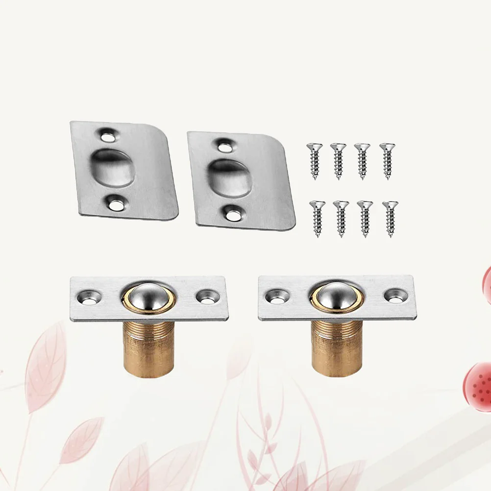 

2 Sets 10Mm Adjustable Ball Catch Closet Door Hardware Stainless Steel Brass Spring Door Stopper Dummy Knobs Smooth Closure