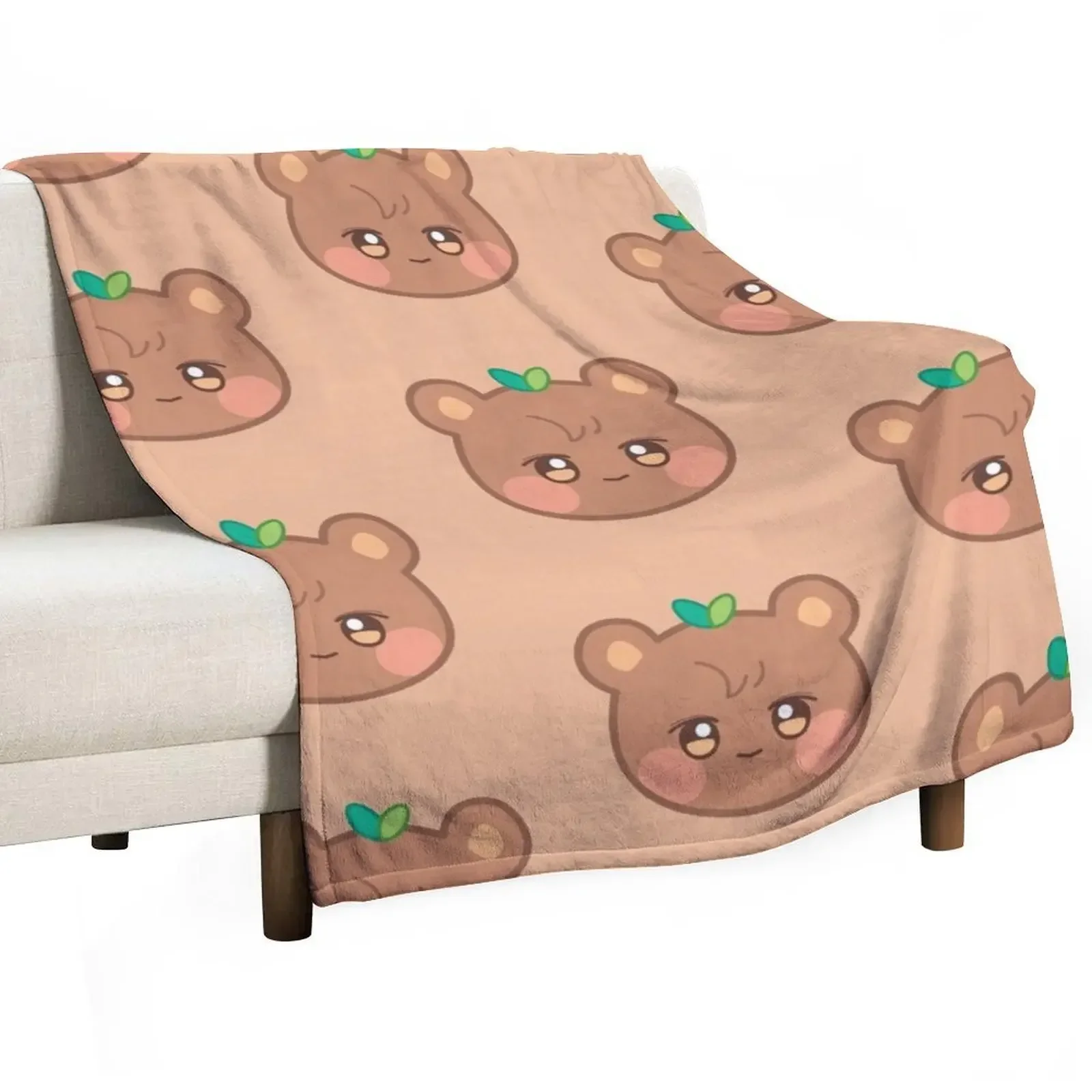 Ateez jongho aniteez jjongbear Throw Blanket valentine gift ideas Flannel Blankets