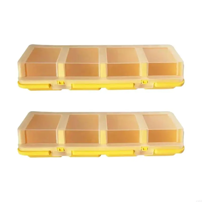  Fastener Sort Box Set, 2 Pack 4 Compartment Storage Case with Translucent Lid for Garage Supply Sorting and Storage