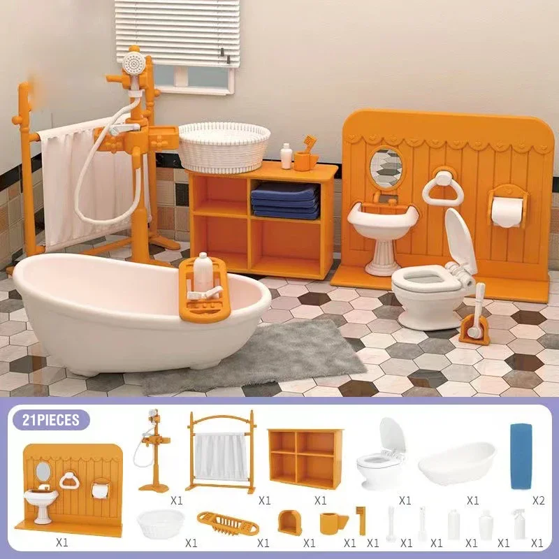 Koala Tagebuch Mädchen Puppenhaus Spielhaus Spielzeug DIY Schlafzimmer Esszimmer Küche Badezimmer Wohnzimmer Pretend Familie Spielzeug Mädchen Interaktion