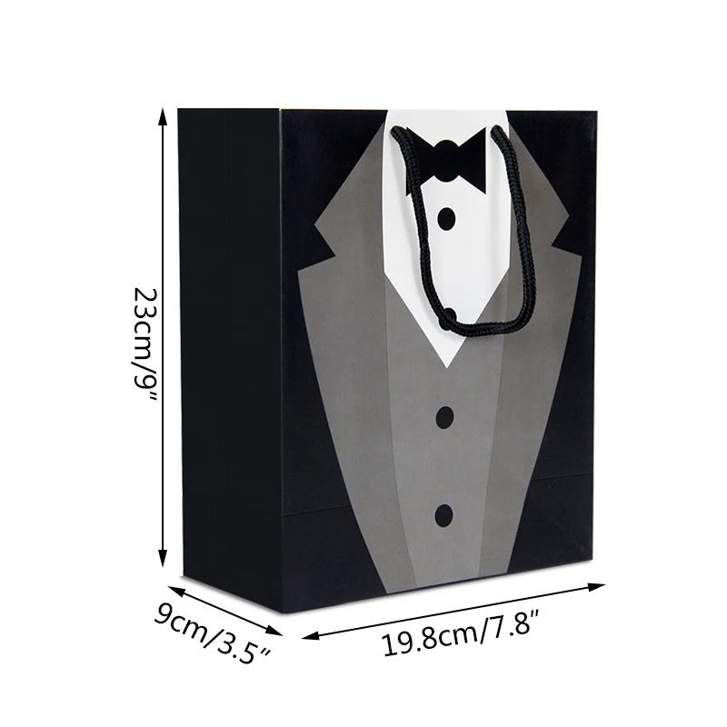 5 stücke hochzeits geschenk beutel kreatives bräutigam tuxedo papier mit griff box vater geburtstags geschenk verpackung souvenirs party dekoration