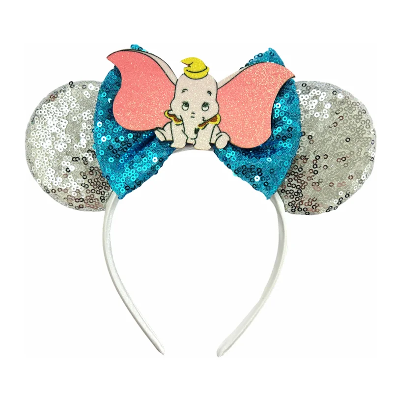 Mickey Mouse Ears Headband Beautiful Sequins Bow Hairband Women Birthday Gift Girls Kids Party Hair Accessorie