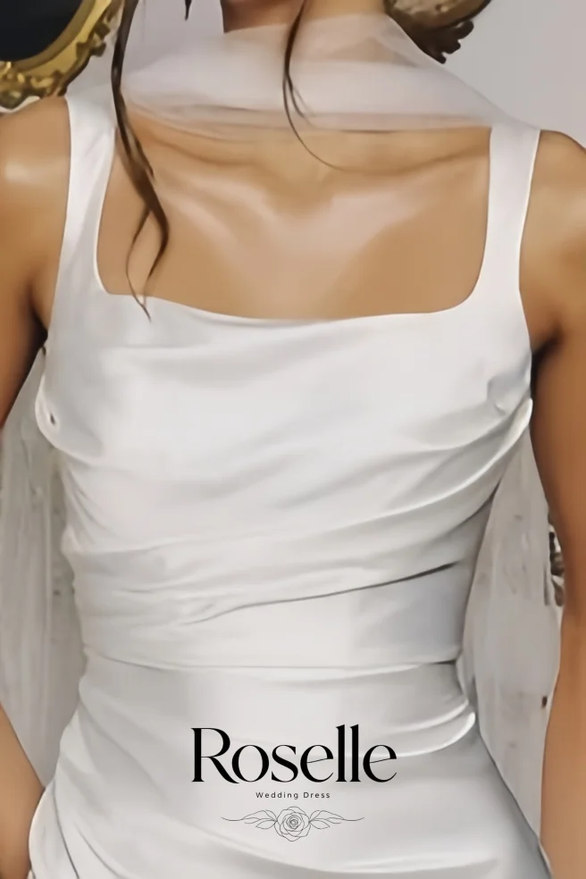 ROSELLE Simple Elegant Spaghetti Strap Sheath Wedding Dress Open Back Pleat Women 2026 Bridal Gown Customized свадебное платье