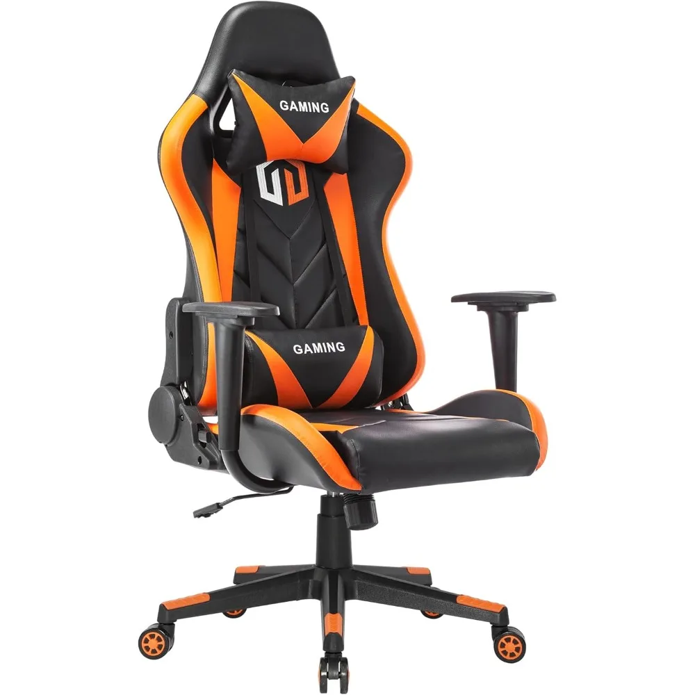 Gaming Chair Racing Office Chair Computer Desk Chair Executive and Ergonomic Reclining Swivel Chairs with Headrest and Lumbar