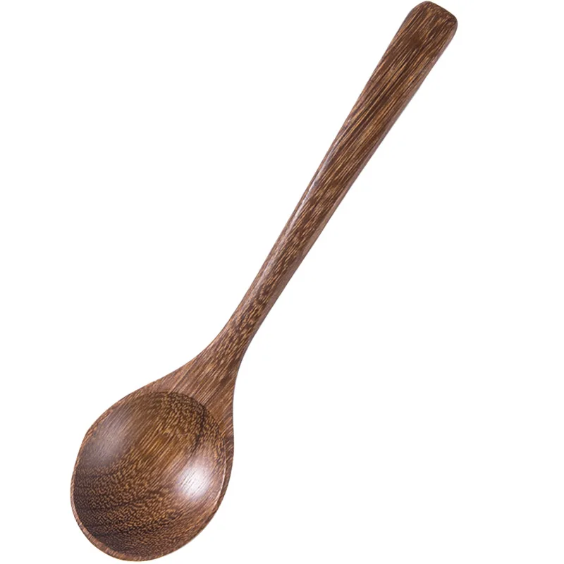 Wooden Spoon Chicken Wings Wooden Lacquer and Wax Free Solid Wood Small Spoon Soup Size Wooden Spoon Small Spoon