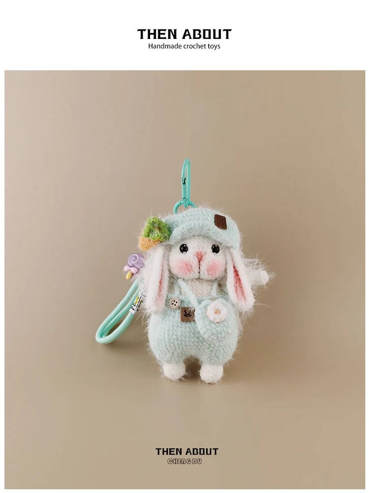 Creative Cute Sugar Rabbit Bag Charm Keychain Pendant High-End Feeling Gift Bag Accessory Fashionable Trendy Design