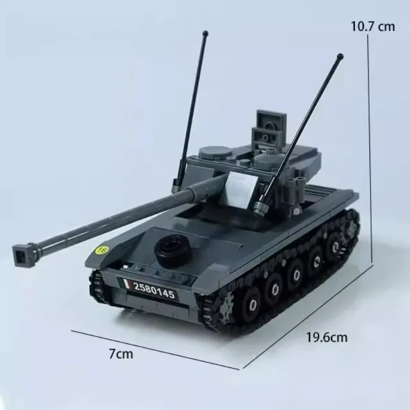 MOC Building Blocks WWII Light Tank Assembly Model Display Piece Cartoon Anime Accessories Educational Toy Gift Collectible