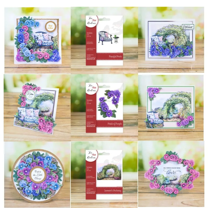 The Garden Collection Petals Of Purple Archway Flowers Tree Joy Metal Cutting Dies Embossing Diy Greeting Card 2024 New