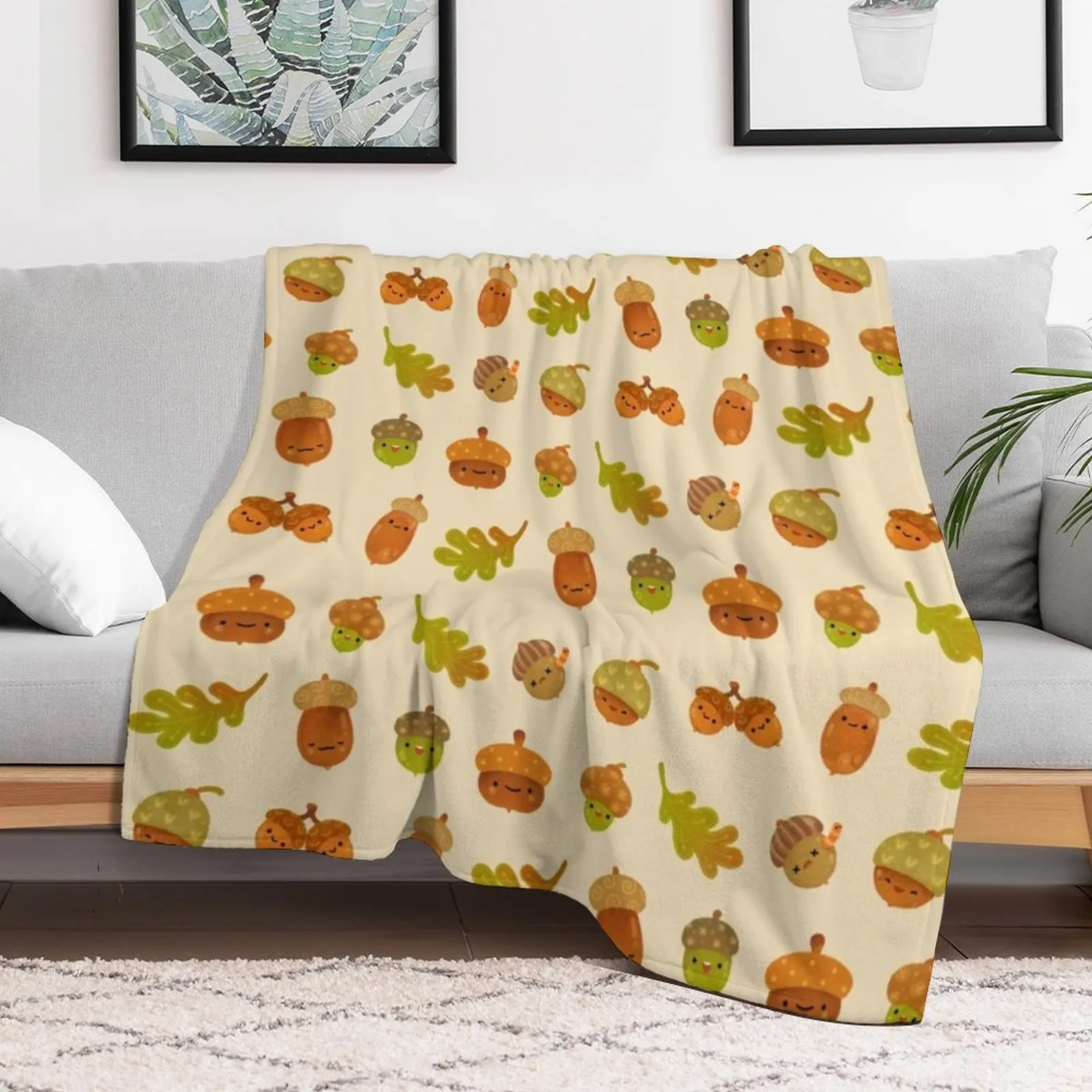 Acorns Throw Blanket Heavy Plush Luxury wednesday Blankets