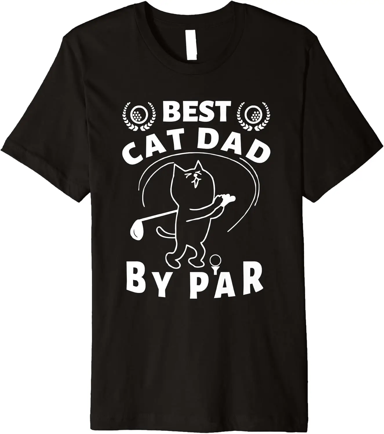 

Best Cat Dad By Par Golf Daddy Kitty Lovers Father's Day Pun Premium T-Shirt