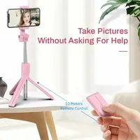 4in1 Wireless Bluetooth LED Ring Light Extendable Compatible Selfie Stick Handheld Monopod Live Tripod for iPhone 15 14 13