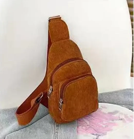 Nowe damskie torba piersiowa 2023 torebki dla kobiet woreczki strunowe ramię Crossbody torba na klatkę piersiowa Casual Girls sztruksowe torba listonoszka