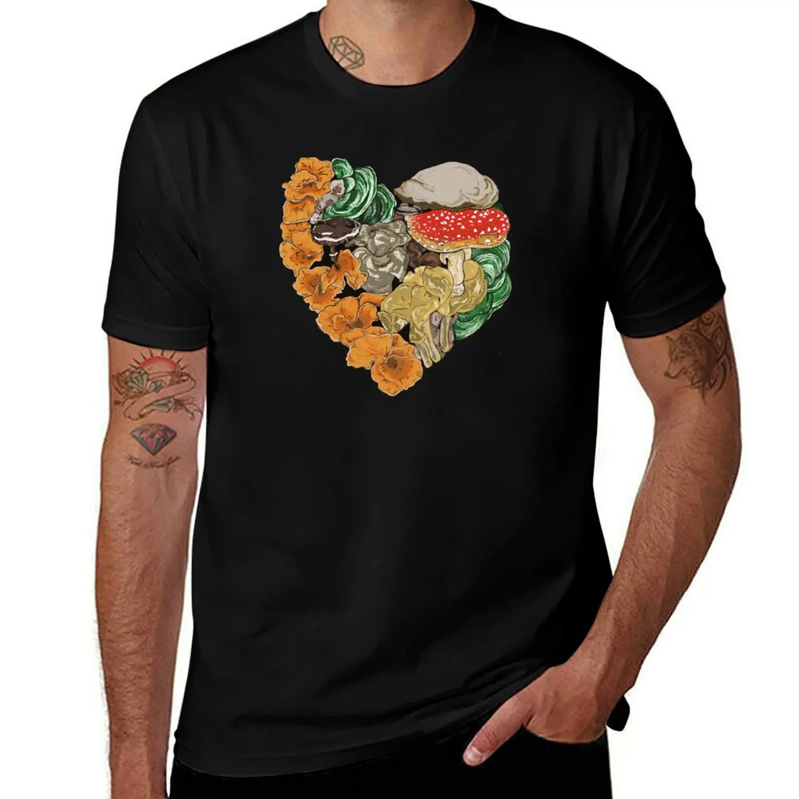 

Mushroom love / Mushroom heart T-Shirt t shirts for man cotton t shirts for man graphic cars T-Shirt