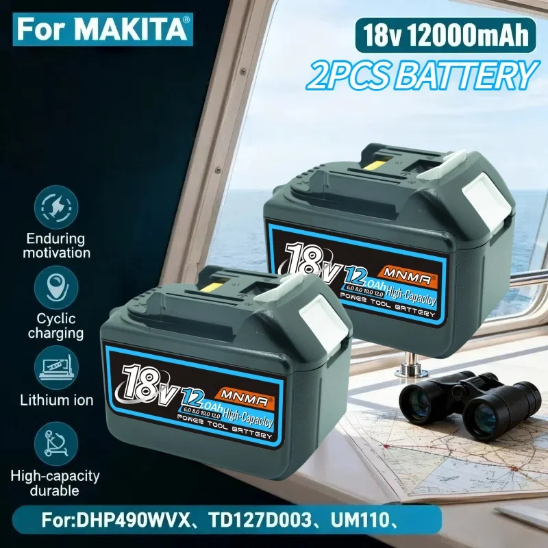 

12.0Ah 18V Genuin Cycling charging Lithium-Ion for MAKITA Electric tool for DHP490WVX、TD127D003、UM110、UM110D002 & More