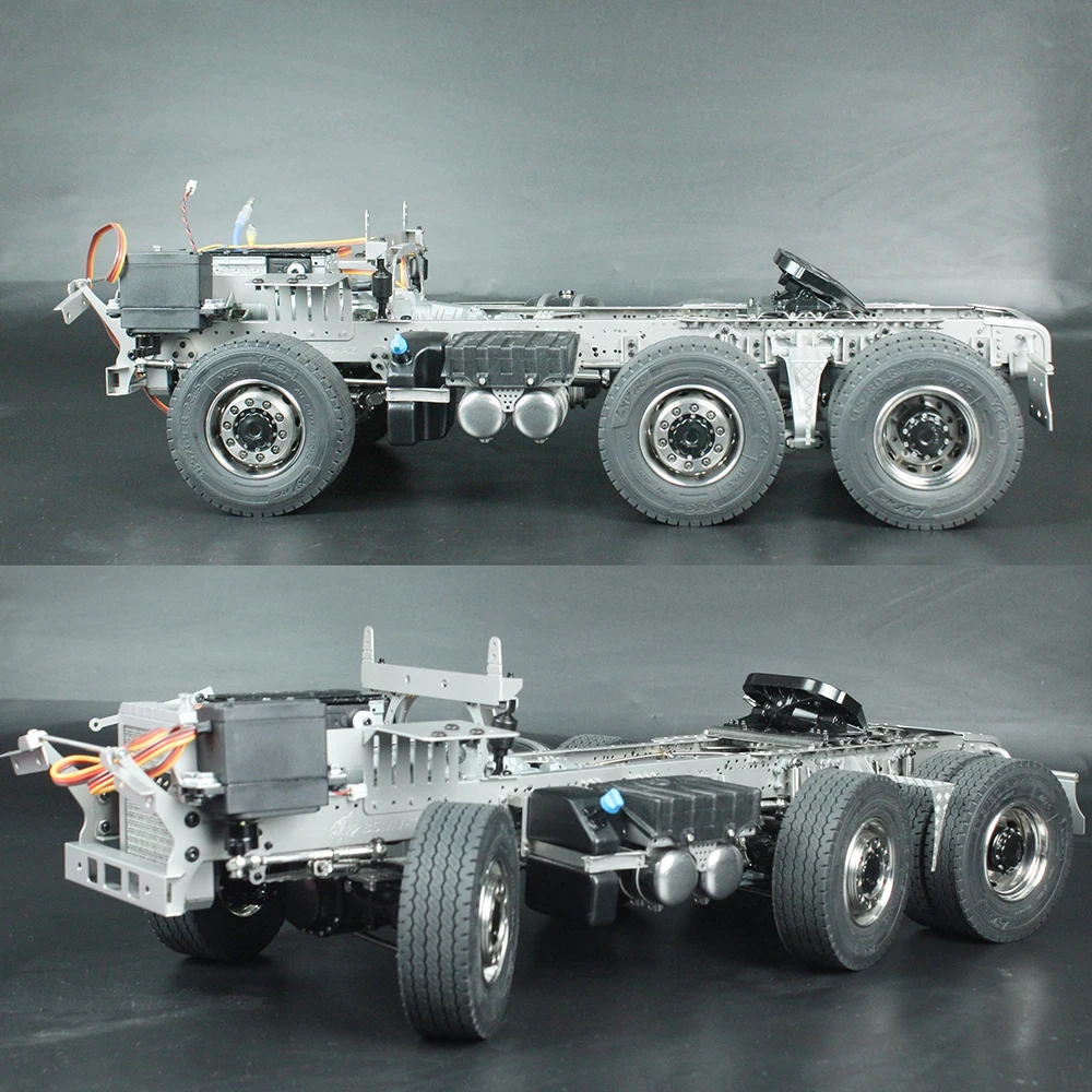 Tamiya 1/14 MAN 6x6 6x4 6x2 przyczepa podwójna przekładnia kierownicza skrzynia biegów redukcja koła most blokada mechanizmu różnicowego podwozie