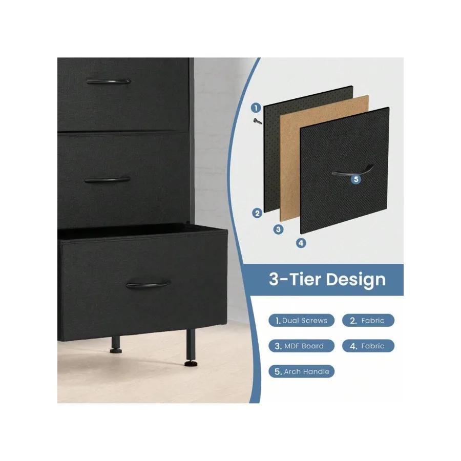 Sweetcrispy 6 Drawers Dresser For Bedroom, room Furniture, Small Chest Tower, Storage Organizer Units For Clothing, Closet, Fab view 5